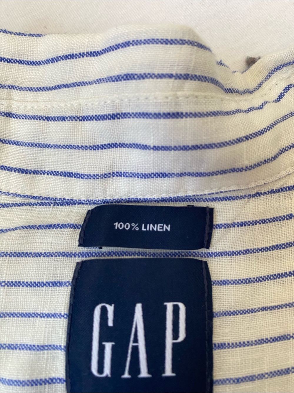 GAP Men's 100% Linen Striped Button-Up Shirt Size XL NWT - Picture 8 of 12